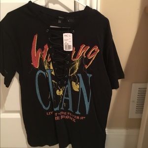 Forever 21 WuTang Clan graphic lace up tee